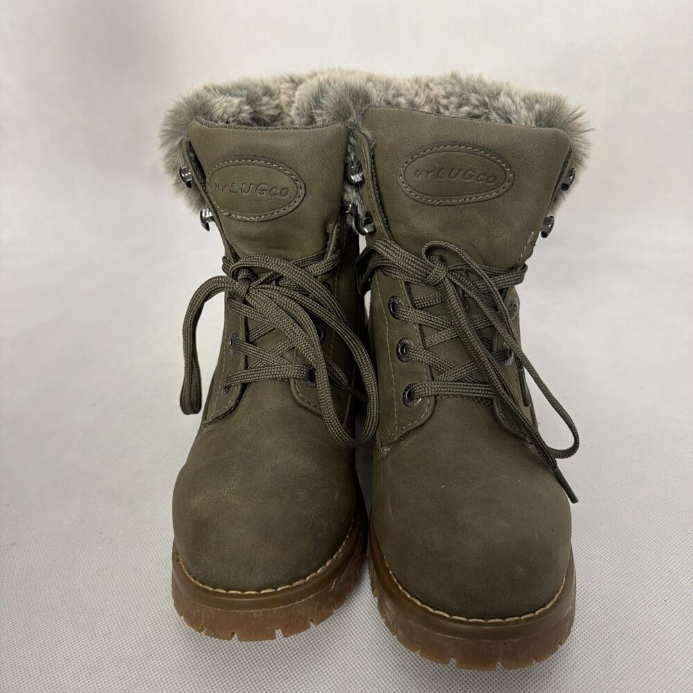 Lugz Green Empire Hi-Fur Lace-Up Women’s Outdoor Ankle Boots Size 8.5 Faux Fur - Picture 7 of 10
